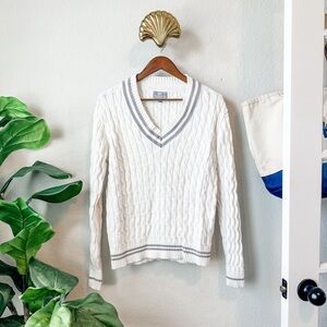 Preppy Collegiate Cable Sweater